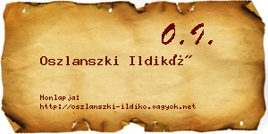 Oszlanszki Ildikó névjegykártya